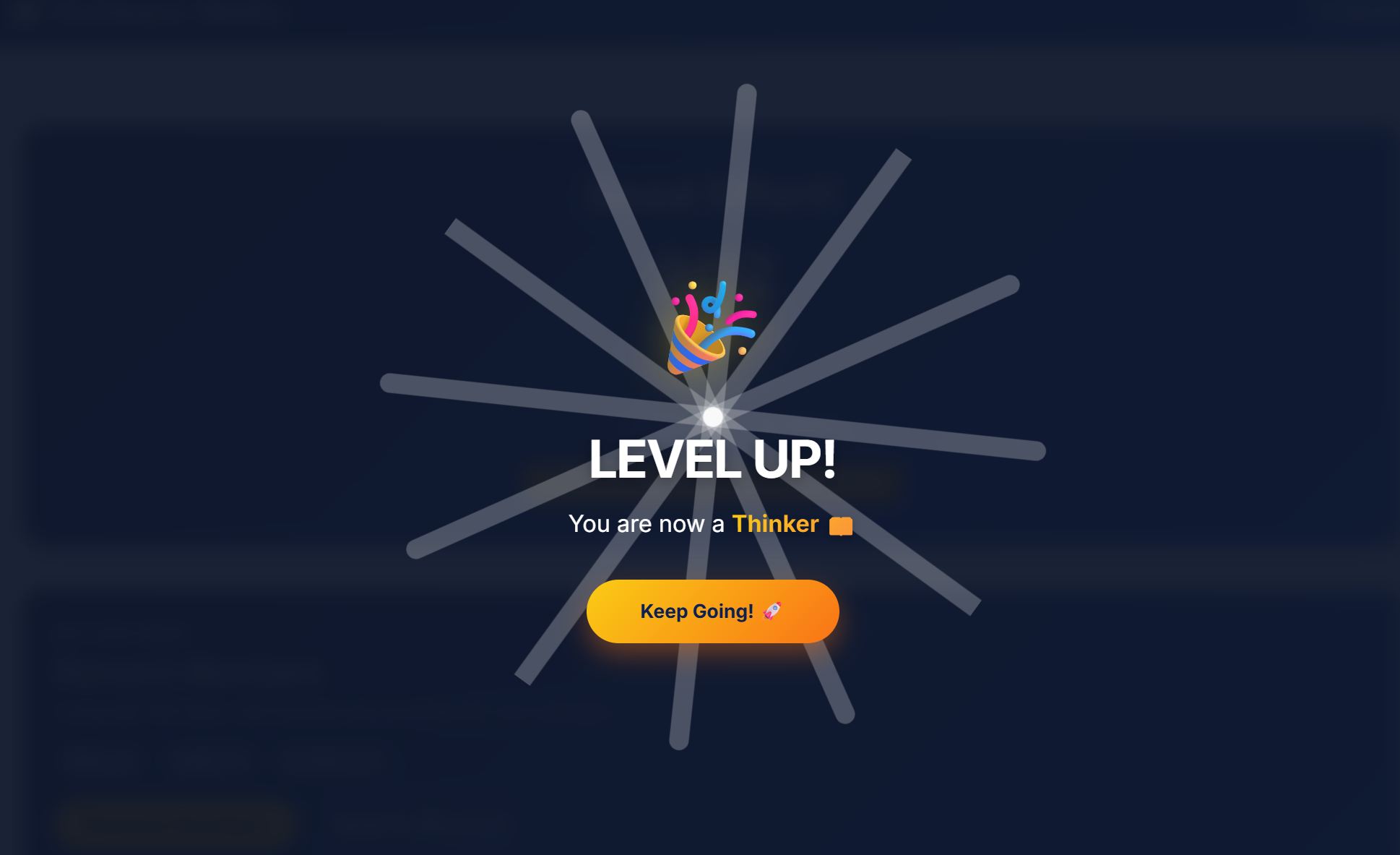 Level up celebration