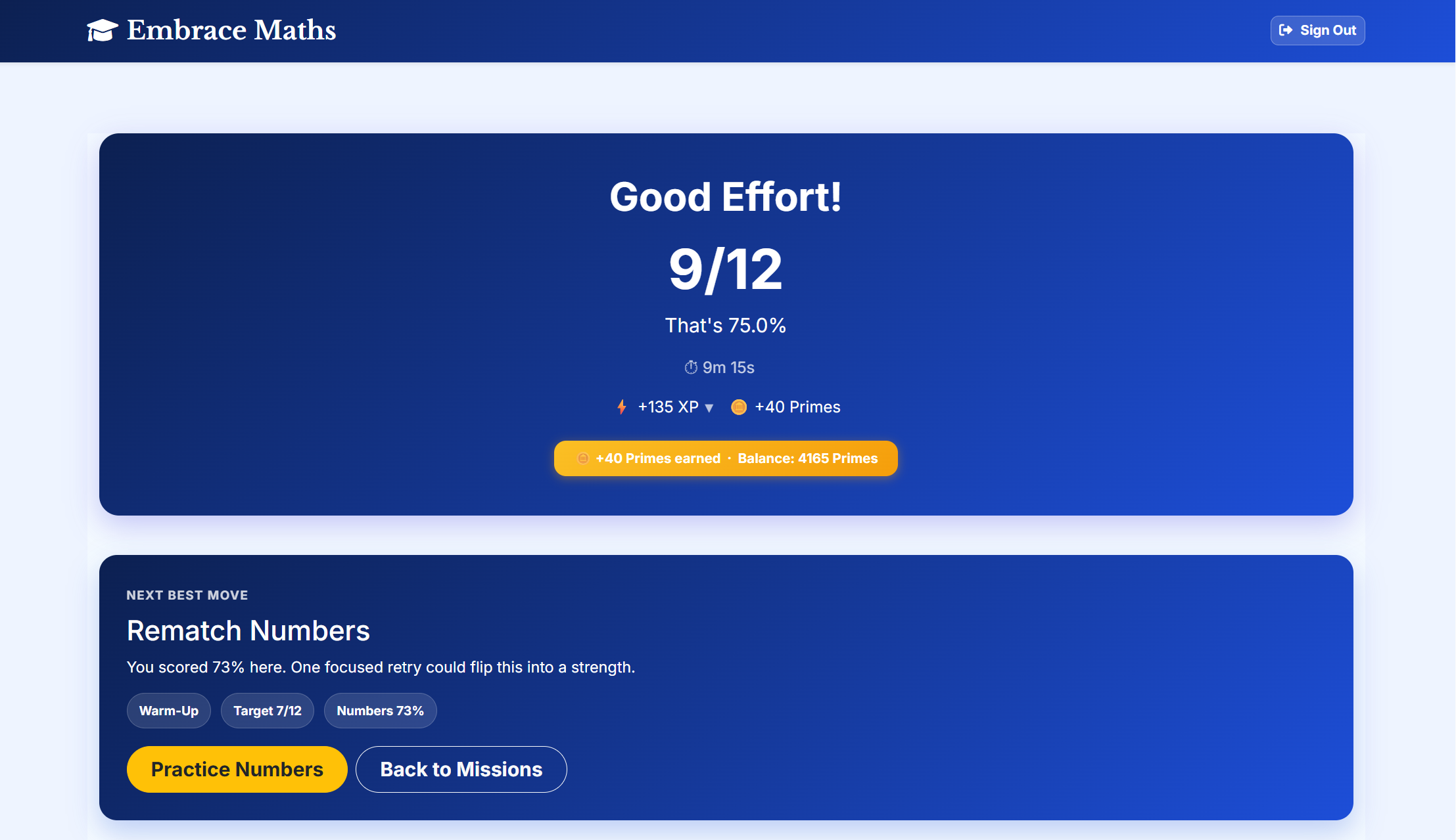 Results and XP